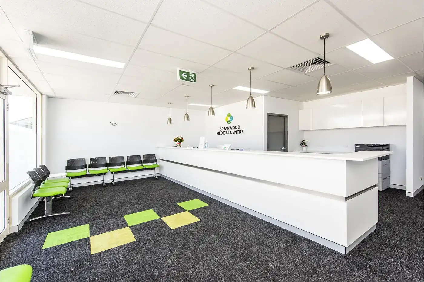 Spearwood Medical — Reception counter and waiting room.